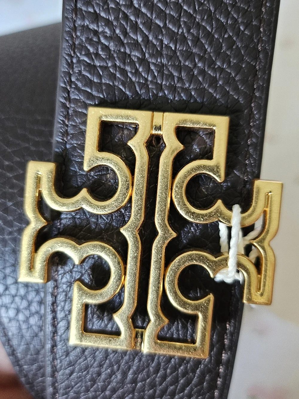 Tory Burch Reversible Logo Belt-chocolate with floral patterned